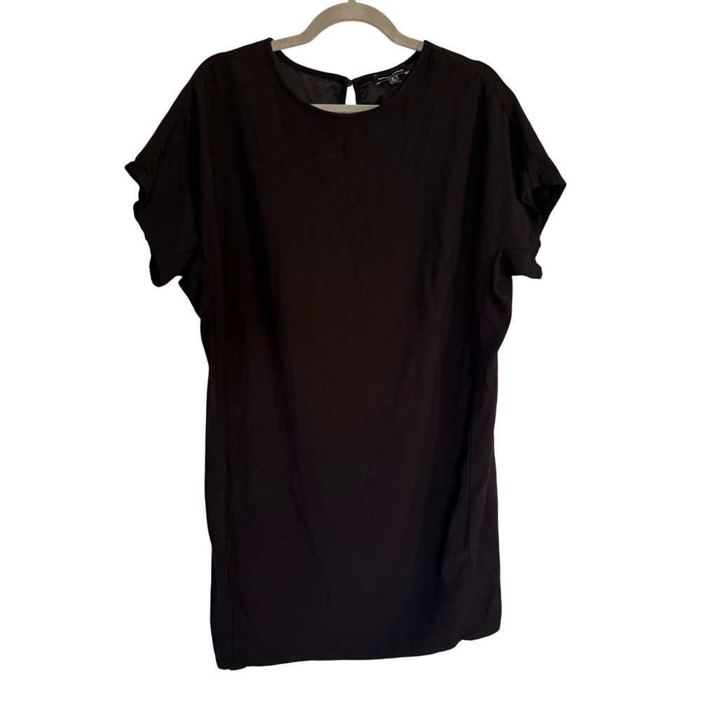 Universal Standard Black Shift Dress Short Sleeve LBD Wedding Guest Size 14 16‎